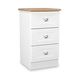Marlowe 3 Drawer Bedside White Oak from Roseland Furniture