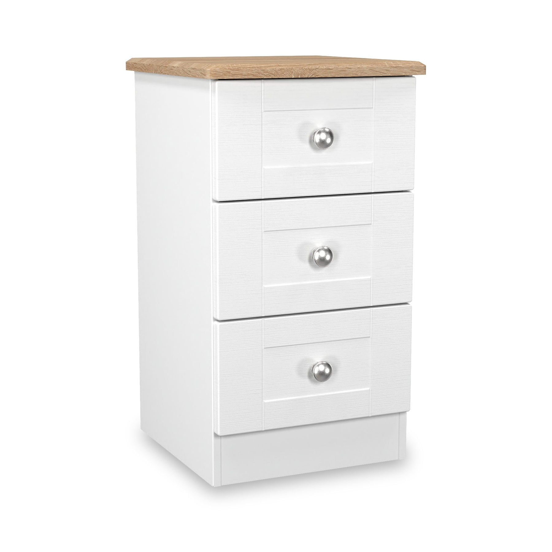 Marlowe 3 Drawer Bedside White Oak from Roseland Furniture