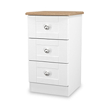 Marlowe 3 Drawer Bedside White Oak from Roseland Furniture