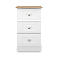 Marlowe 3 Drawer Bedside White Oak from Roseland Furniture