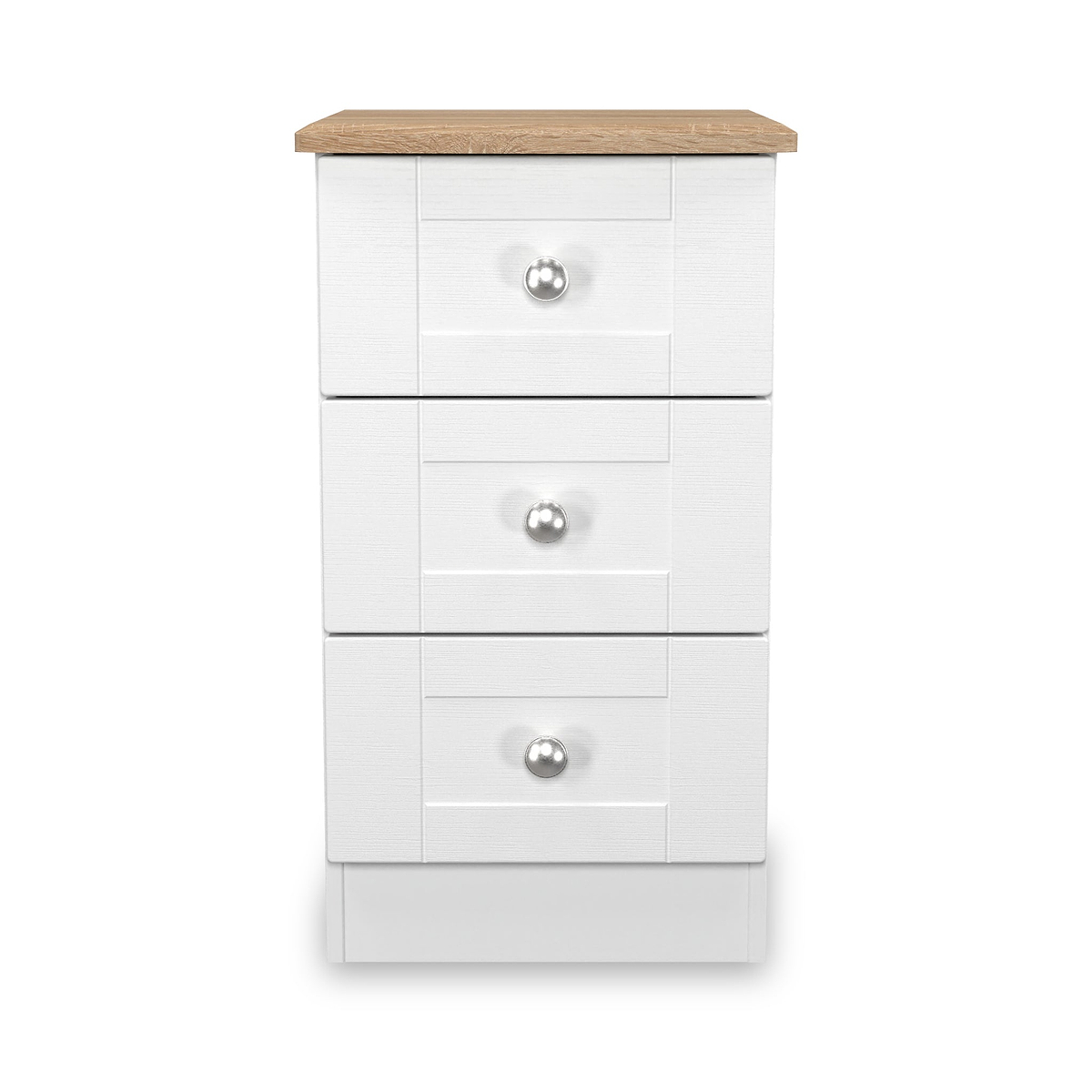 Marlowe 3 Drawer Bedside White Oak from Roseland Furniture