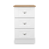 Marlowe 3 Drawer Bedside White Oak from Roseland Furniture