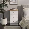 Marlowe 3 Drawer Bedside White Oak from Roseland Furniture
