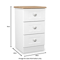 Marlowe 3 Drawer Bedside White Oak from Roseland Furniture