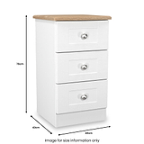 Marlowe 3 Drawer Bedside White Oak from Roseland Furniture