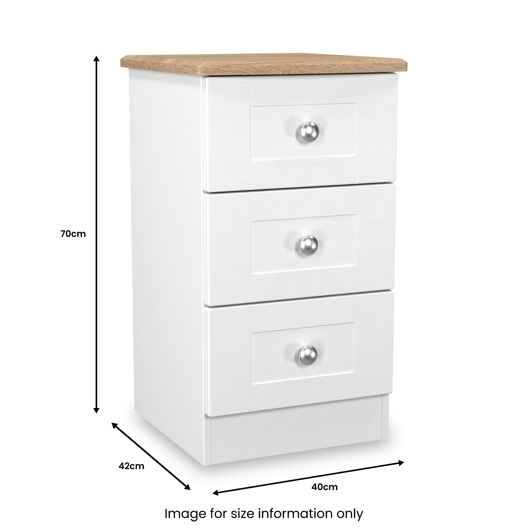 Marlowe 3 Drawer Bedside White Oak from Roseland Furniture
