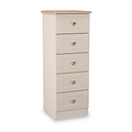 Marlowe 5 Drawer Tallboy Cashmere Oak from Roseland Furniture