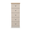 Marlowe 5 Drawer Tallboy Cashmere Oak from Roseland Furniture