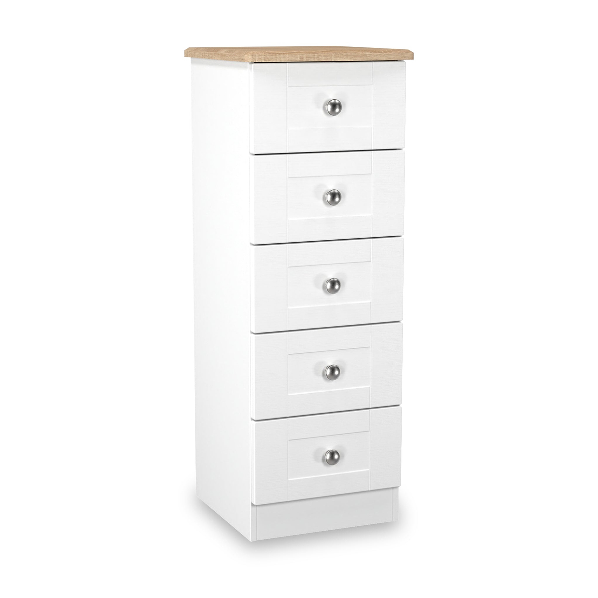 Marlowe 5 Drawer Tallboy White Oak from Roseland Furniture
