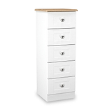 Marlowe 5 Drawer Tallboy White Oak from Roseland Furniture