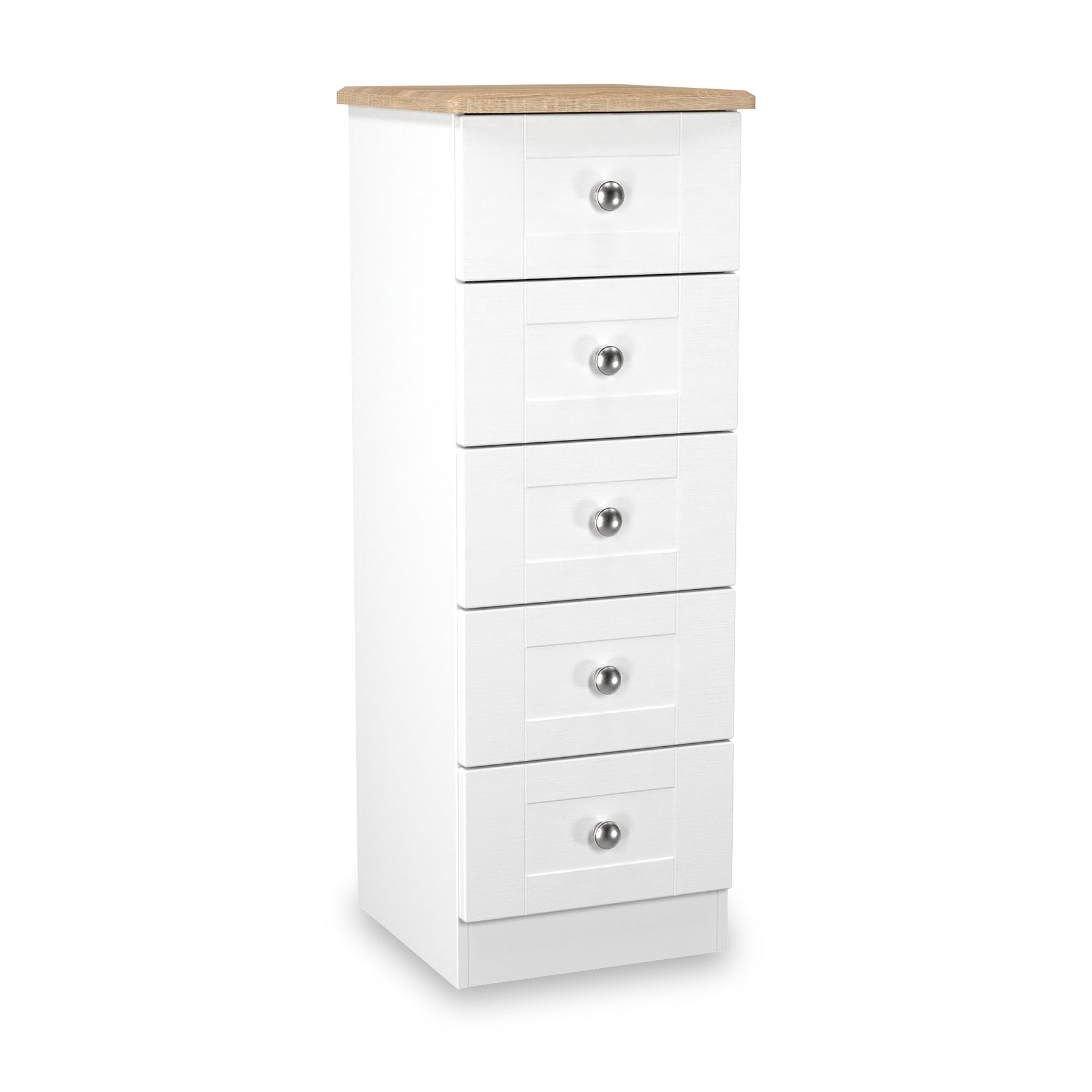 Marlowe 5 Drawer Tallboy White Oak from Roseland Furniture