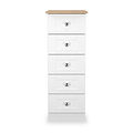 Marlowe 5 Drawer Tallboy White Oak from Roseland Furniture