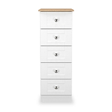 Marlowe 5 Drawer Tallboy White Oak from Roseland Furniture
