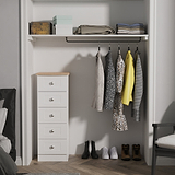 Marlowe 5 Drawer Tallboy White Oak from Roseland Furniture