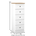 Marlowe 5 Drawer Tallboy White Oak from Roseland Furniture
