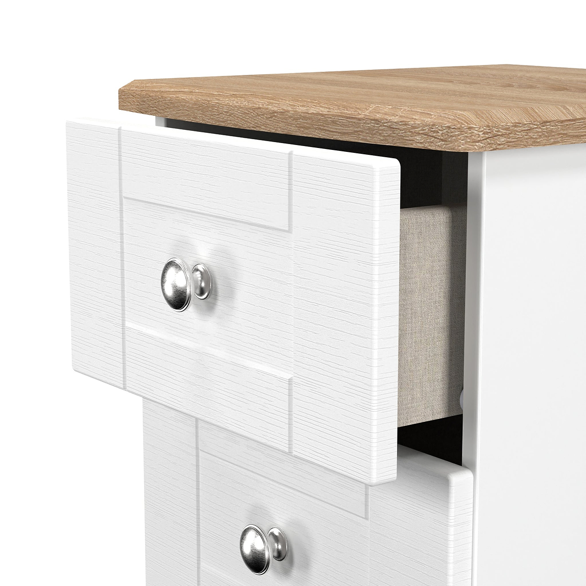 Marlowe 2 Drawer Bedside White Oak from Roseland Furniture