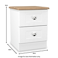 Marlowe 2 Drawer Bedside White Oak from Roseland Furniture