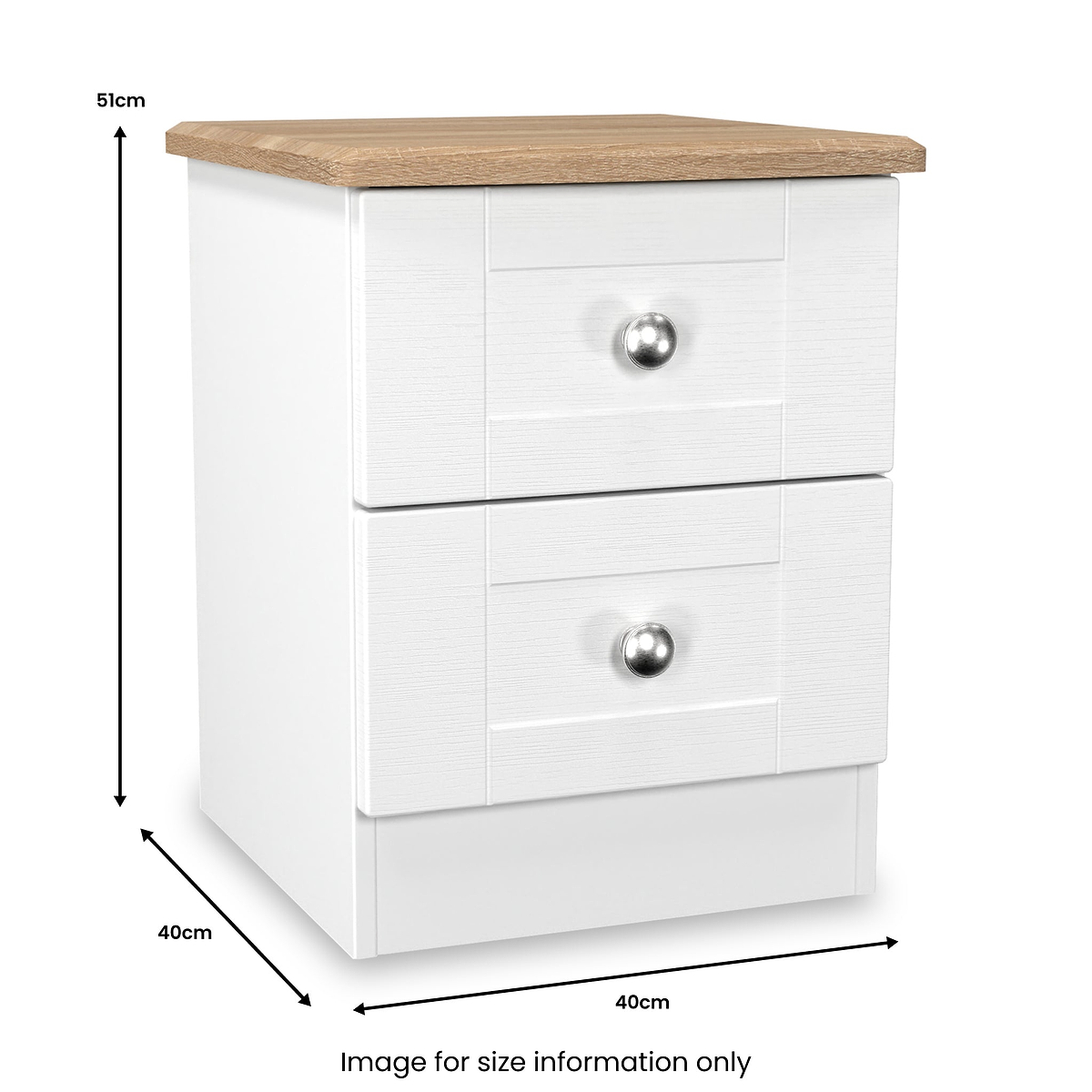 Marlowe 2 Drawer Bedside White Oak from Roseland Furniture
