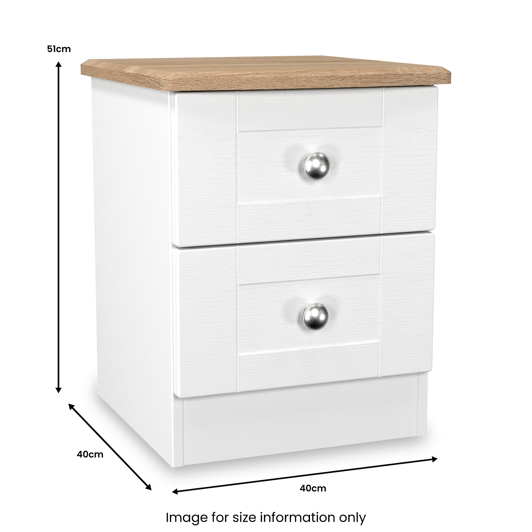 Marlowe 2 Drawer Bedside White Oak from Roseland Furniture