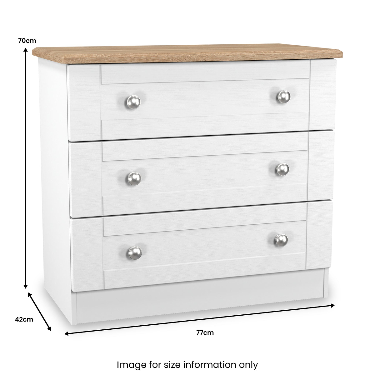 Marlowe 3 Drawer Chest White Oak from Roseland Furniture