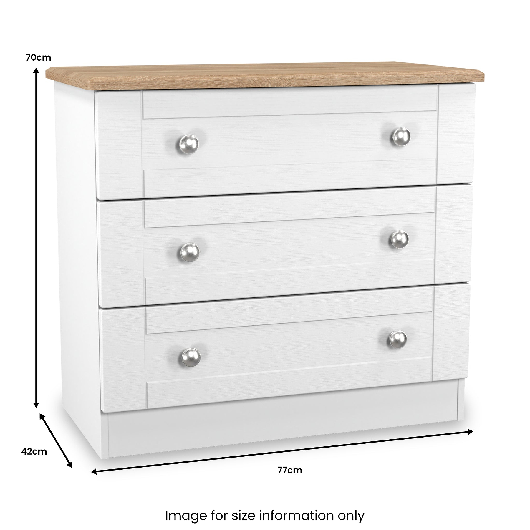 Marlowe 3 Drawer Chest White Oak from Roseland Furniture