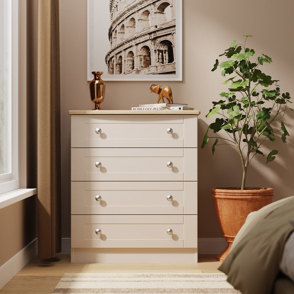 Marlowe 4 Drawer Chest Cashmere Oak from Roseland Furniture
