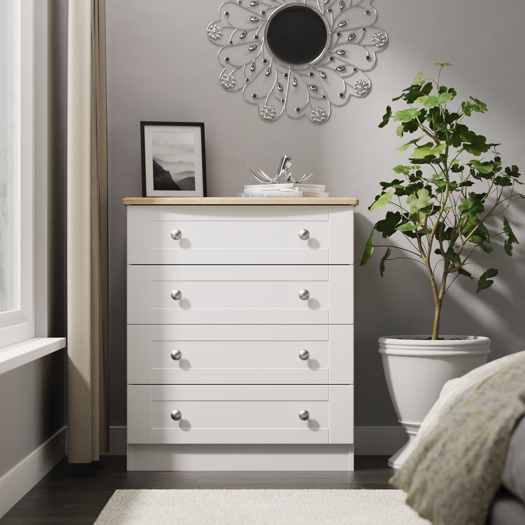 Marlowe 4 Drawer Chest White Oak from Roseland Furniture