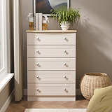 Marlowe 5 Drawer Chest Cashmere Oak from Roseland Furniture