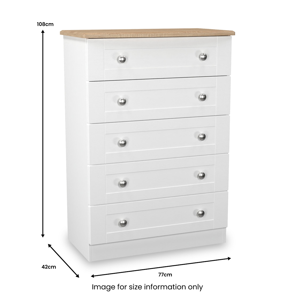 Marlowe 5 Drawer Chest White Oak from Roseland Furniture
