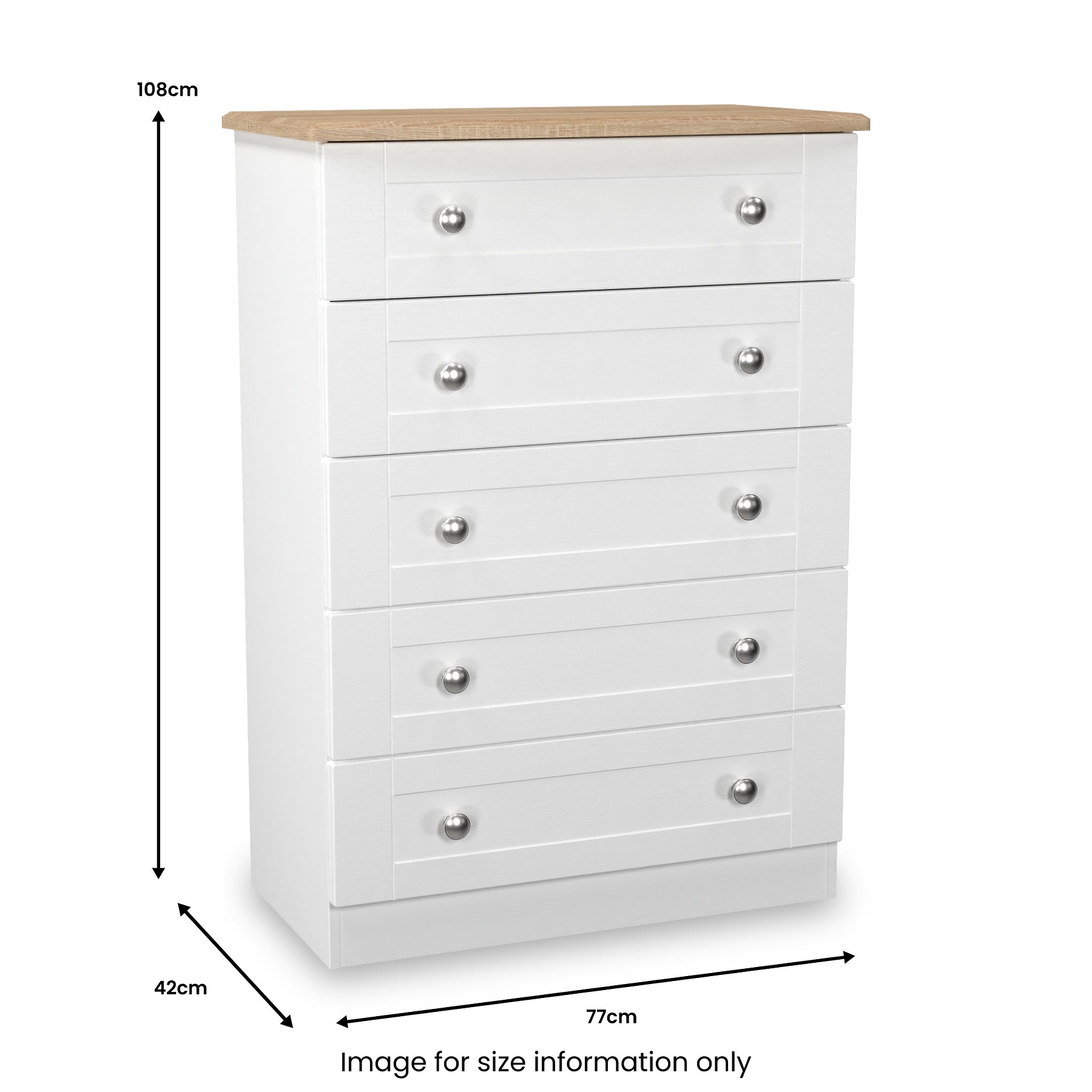 Marlowe 5 Drawer Chest White Oak from Roseland Furniture