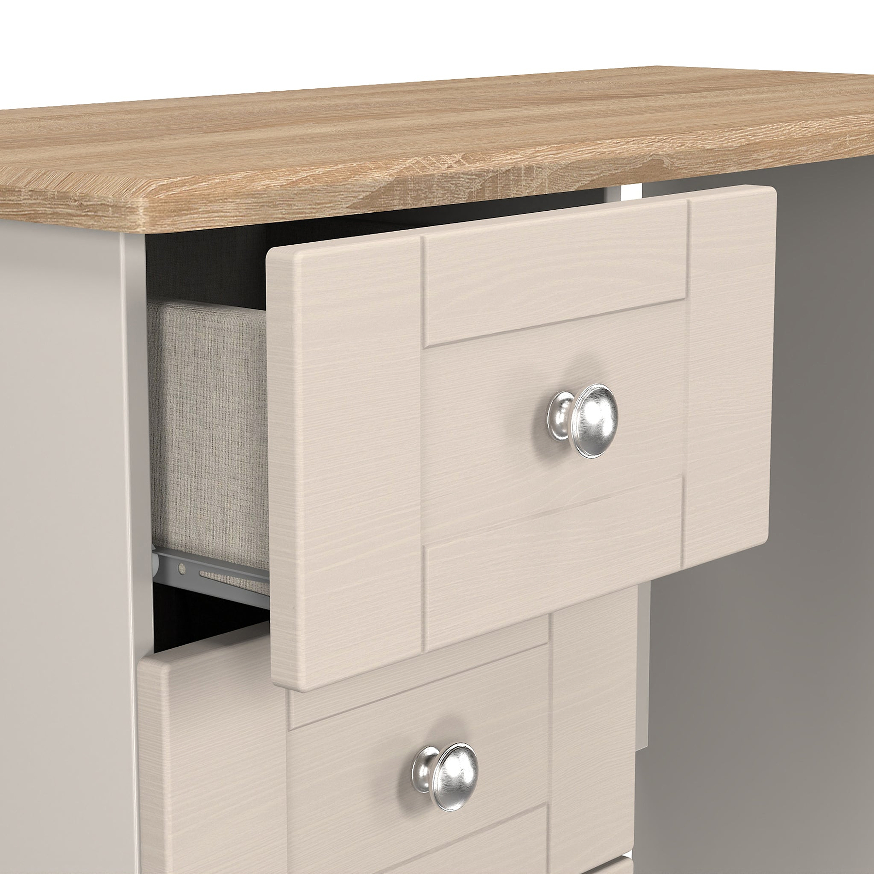 Marlowe 3 Drawer Dressing Table Cashmere Oak from Roseland Furniture