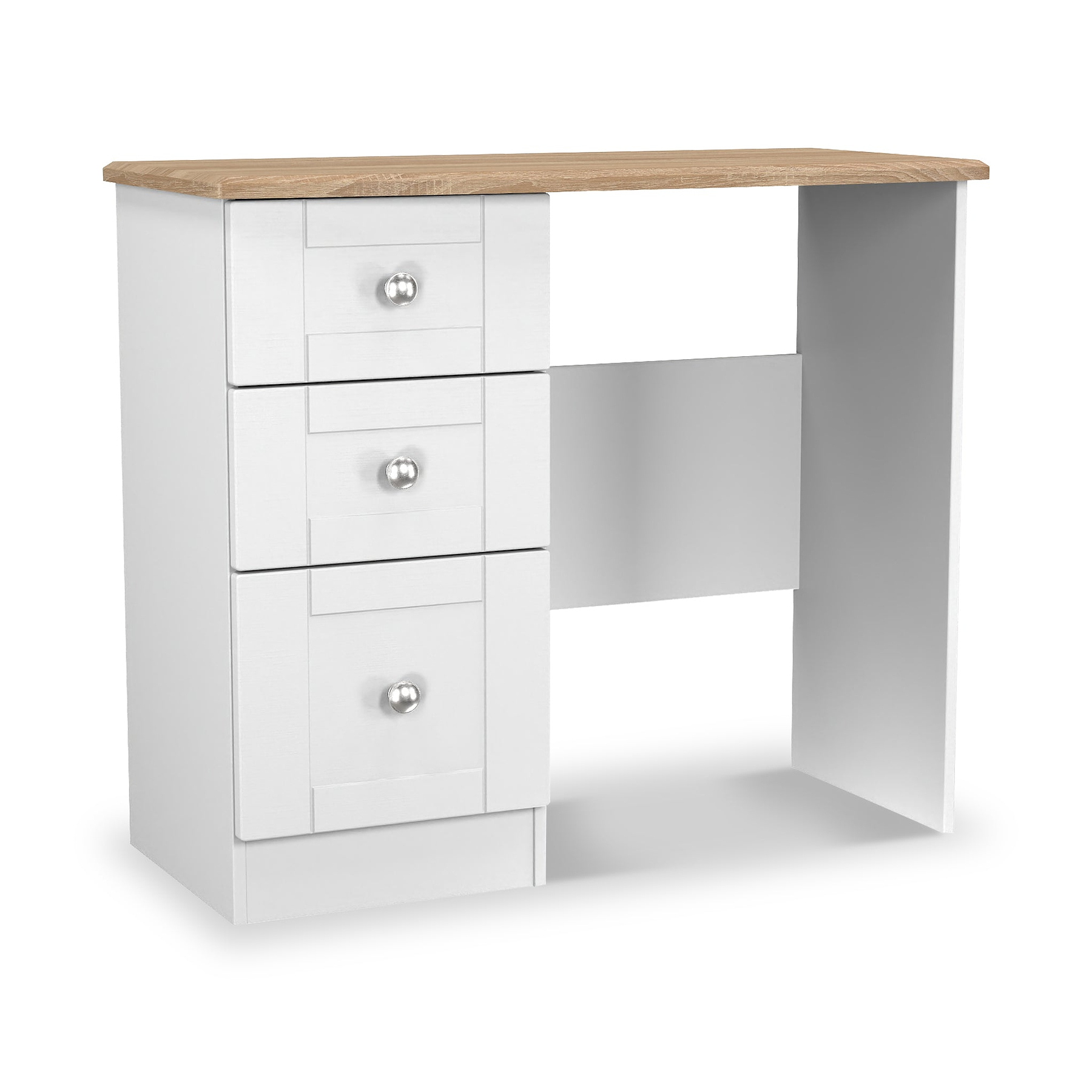 Marlowe 3 Drawer Dressing Table White Oak from Roseland Furniture