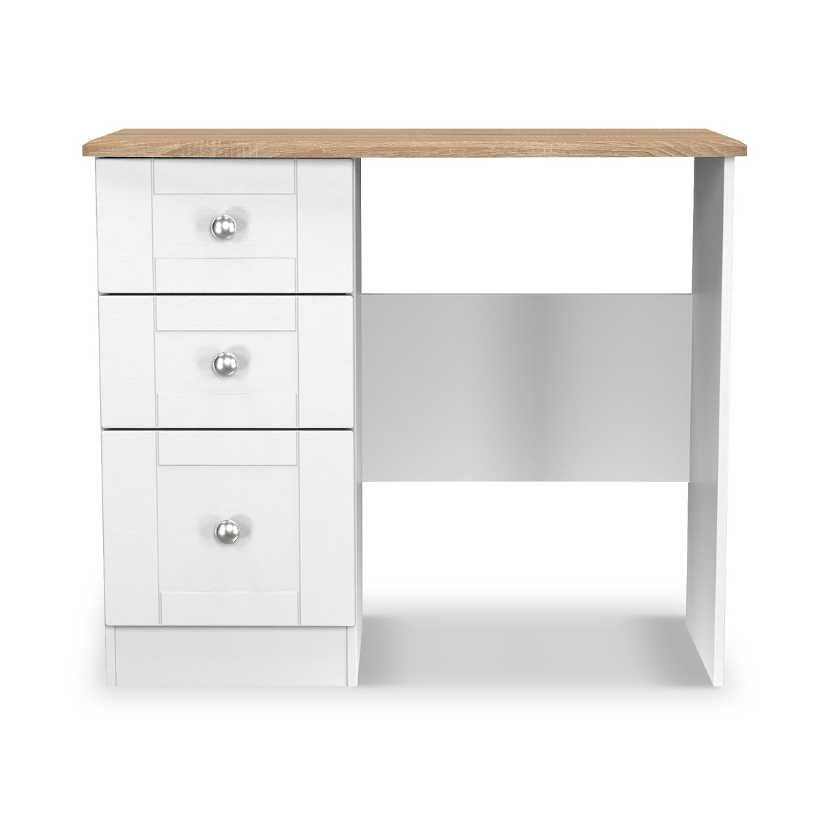 Marlowe 3 Drawer Dressing Table White Oak from Roseland Furniture