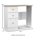 Marlowe 3 Drawer Dressing Table White Oak from Roseland Furniture