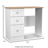 Marlowe 3 Drawer Dressing Table White Oak from Roseland Furniture