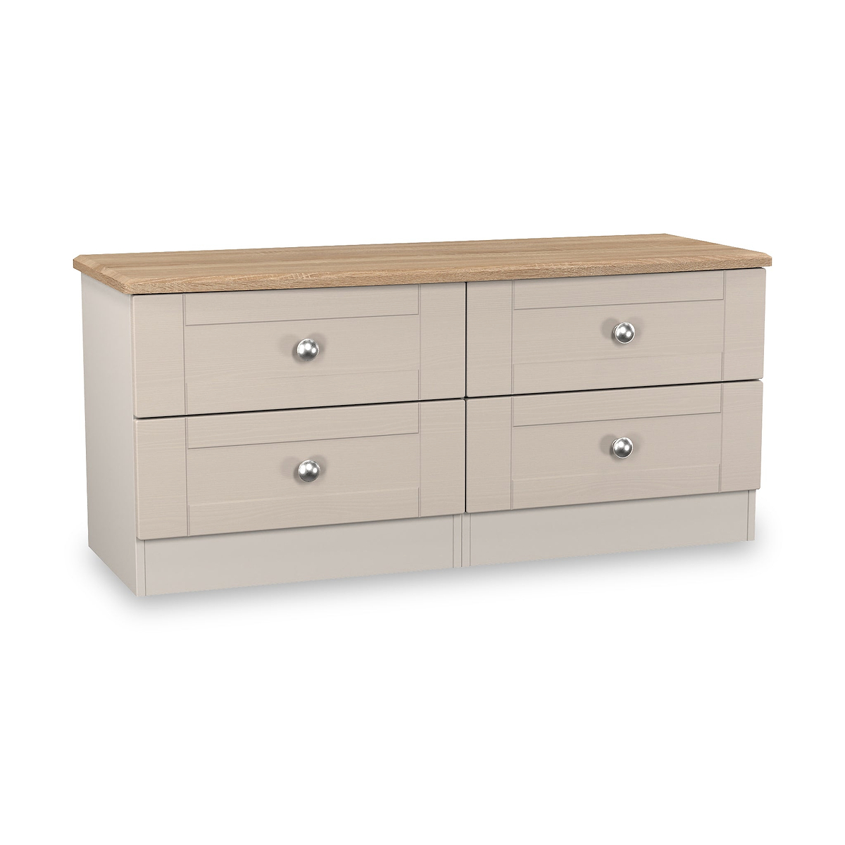 Marlowe 4 Drawer Low Storage Unit Cashmere Oak from Roseland Furniture