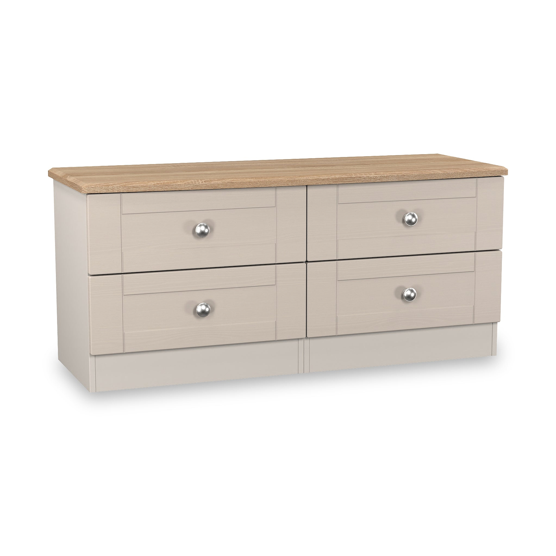Marlowe 4 Drawer Low Storage Unit Cashmere Oak from Roseland Furniture