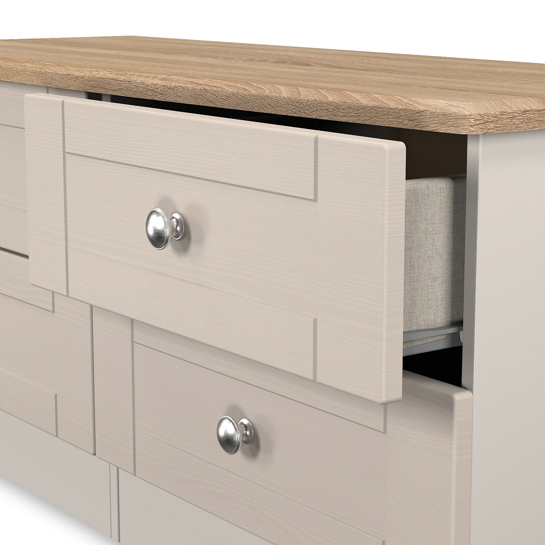 Marlowe 4 Drawer Low Storage Unit Cashmere Oak from Roseland Furniture
