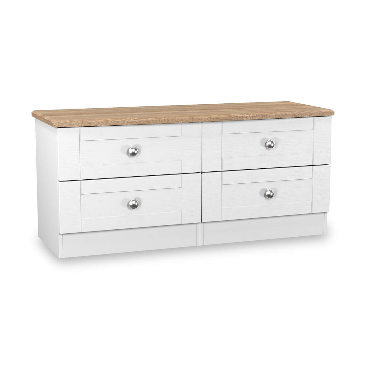 Marlowe 4 Drawer Low Storage Unit White Oak from Roseland Furniture