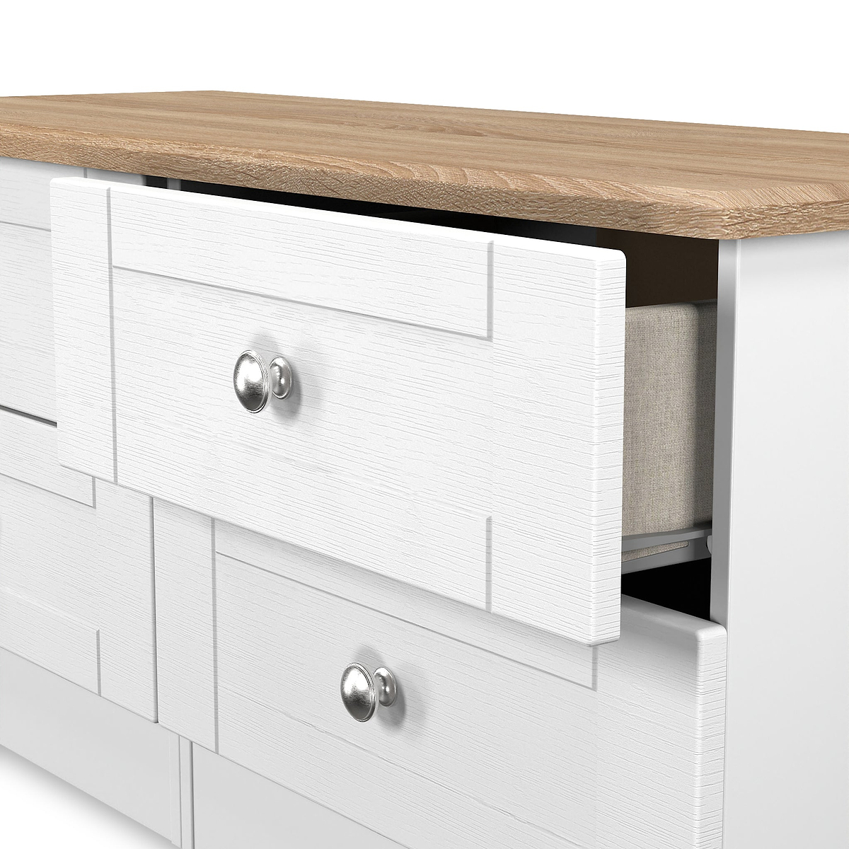 Marlowe 4 Drawer Low Storage Unit White Oak from Roseland Furniture