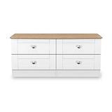 Marlowe 4 Drawer Low Storage Unit White Oak from Roseland Furniture