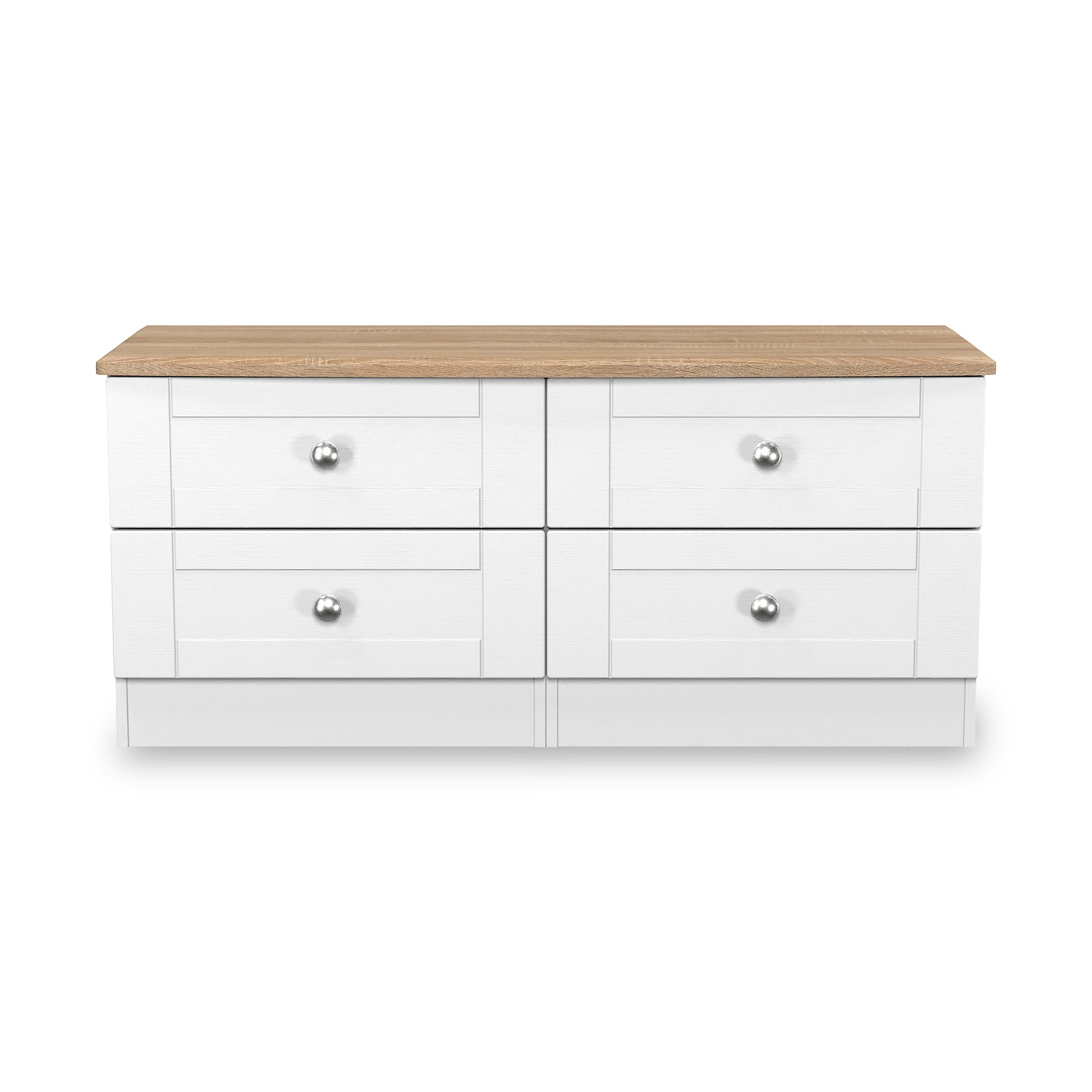 Marlowe 4 Drawer Low Storage Unit White Oak from Roseland Furniture