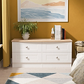 Marlowe 4 Drawer Low Storage Unit White Oak from Roseland Furniture