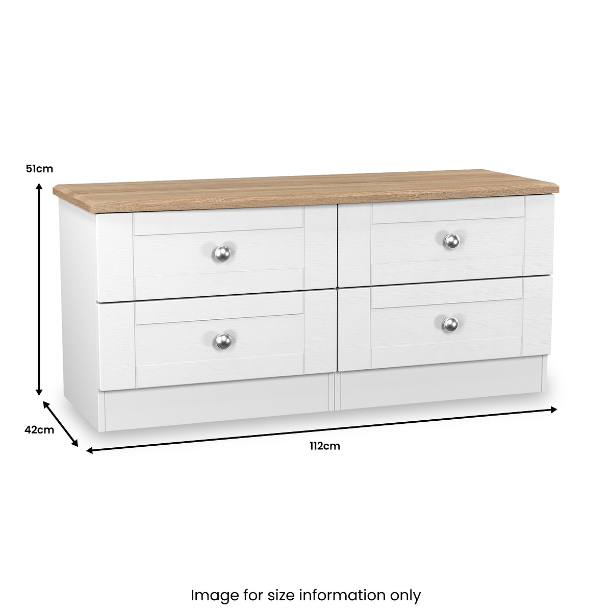 Marlowe 4 Drawer Low Storage Unit White Oak from Roseland Furniture
