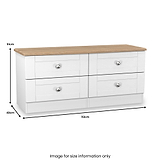 Marlowe 4 Drawer Low Storage Unit White Oak from Roseland Furniture