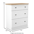 Marlowe 3 Drawer Deep Chest White Oak from Roseland Furniture