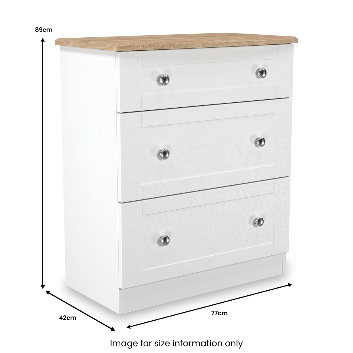 Marlowe 3 Drawer Deep Chest White Oak from Roseland Furniture