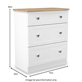 Marlowe 3 Drawer Deep Chest White Oak from Roseland Furniture