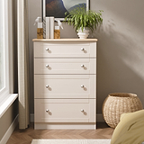 Marlowe 4 Drawer Deep Chest Cashmere Oak from Roseland Furniture