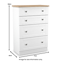 Marlowe 4 Drawer Deep Chest White Oak from Roseland Furniture